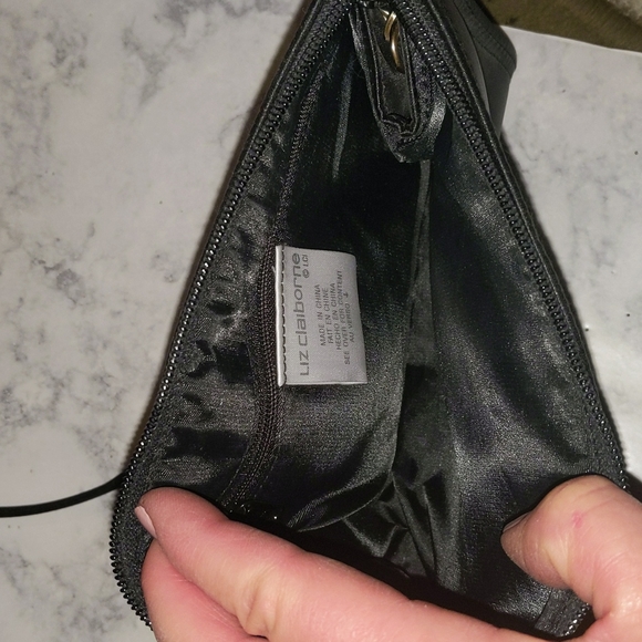 NWOT Liz Claiborne Small Black Satin Fabric Gold Hardware Crossbody Evening Bag - Picture 5 of 7